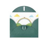 Carte de vœux vert foncé JKIEGOQ Little Ant's Rainbow Bridge Prints 10,2 x 15,2 cm pour Noël, Saint-Valentin, mariage, fête