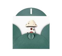 Carte de vœux vert foncé MJHKXLJ Little Monster's Mushroom House Prints nacrée - Enveloppe incluse - Parfait pour Noël, anniversaires, Saint-Valentin, mariages, et plus encore