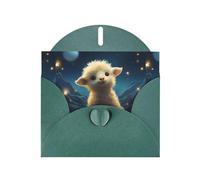 Carte de vœux vert foncé YYHWHJDE Little Sheep regardant les étoiles 15,2 x 10,2 cm - Design tendance et unique pour diverses occasions