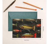 Carte de vœux vierge 20 x 15 cm avec enveloppes, style leurre de pêche, cartes de vœux, cartes de vœux « Thinking of you », carte de remerciement vierge pour toutes les occasions