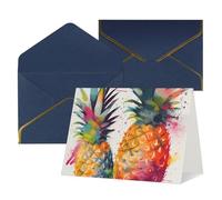 Carte de vœux vierge avec enveloppes, carte de remerciement, fruits tropicaux, aquarelle, ananas, carte d'anniversaire pour femme et homme, Noël, Halloween, mariage, cartes de vœux vierges pour toutes