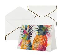 Carte de vœux vierge avec enveloppes, carte de remerciement, fruits tropicaux, aquarelle, ananas, carte d'anniversaire pour femme et homme, Noël, Halloween, mariage, cartes de vœux vierges pour toutes