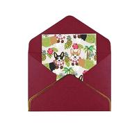 Carte de vœux vierge Corgi hawaïenne tropicale d'été ananas. Avec une enveloppe. Cartes de Noël, cartes d'Halloween, cartes d'anniversaire, lettres de remerciement, cartes d'encouragement.