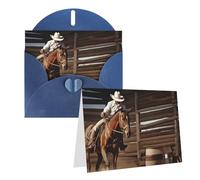 Carte de vœux vierge de 10,2 x 15,2 cm avec enveloppes, cartes de remerciement American West Rodeo, cartes de notes, cartes de notes, cartes bleues, cartes pour toutes les occasions pour Noël