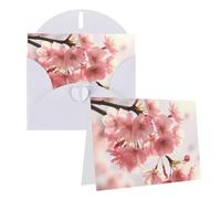 Carte de vœux vierge de 10,2 x 15,2 cm avec enveloppes, cartes de remerciement en fleurs de cerisier, cartes de notes, cartes blanches, cartes pour toutes les occasions pour Noël, vacances