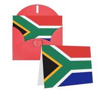 Carte de vœux vierge de 10,2 x 15,2 cm avec enveloppes, drapeau de l'Afrique du Sud, cartes de remerciement, cartes de notes, cartes de notes, cartes rouges pour toutes les occasions pour Noël