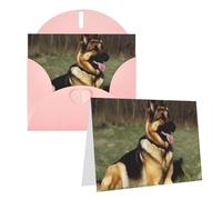 Carte de vœux vierge de 10,2 x 15,2 cm avec enveloppes, motif berger allemand, cartes de remerciement, cartes de notes, cartes de notes, cartes de notes, cartes pour toutes les occasions pour Noël