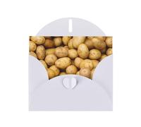 Carte de vœux vierge en papier nacré avec motif pommes de terre de jardin, enveloppes pour remerciement, invitations