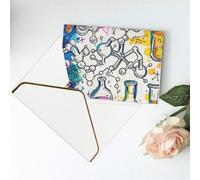 Carte de vœux vierge imprimée chimie, carte de Noël, cartes de remerciement, carte d'invitation, festival, cartes de vœux et toutes occasions Blanc