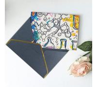 Carte de vœux vierge imprimée chimie - Carte de Noël, cartes de remerciement, carte d'invitation, festival, cartes de vœux et toutes les occasions - Noir