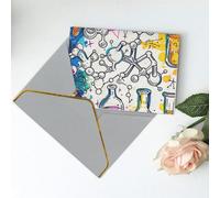 Carte de vœux vierge imprimée chimie - Carte de Noël, cartes de remerciement, carte d'invitation, festival, cartes de vœux et toutes les occasions - Gris clair