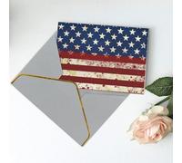 Carte de vœux vierge imprimée drapeau américain, étoiles, rayures, carte de Noël, cartes de remerciement, carte d'invitation, festival, cartes de vœux et toutes les occasions, gris clair