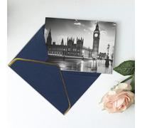 Carte de vœux vierge imprimée Londres - Carte de Noël, cartes de remerciement, carte d'invitation, festival, cartes de vœux et toutes les occasions - Bleu