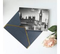 Carte de vœux vierge imprimée Londres, carte de remerciement, carte d'invitation, festival, cartes de vœux et toutes les occasions Noir