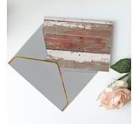 Carte de vœux vierge rustique avec imprimé bois de grange ancienne, carte de remerciement, carte d'invitation, festival, cartes de vœux et toutes les occasions Gris clair