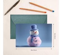 Carte de vœux vierge vert foncé et magnifique bloc de notes vierges VVXBHGR motif guimauve bonhomme de neige