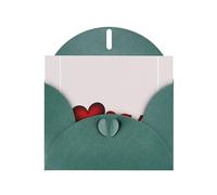 Carte de vœux vierge vert foncé et magnifique bloc de notes vierges VVXBHGR motif ruban d'amour