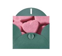 Carte de vœux vierge vert foncé et perle magnifique bloc de notes vierges VVXBHGR Motif cookies d'amour rose