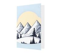 Carte de vœux vierge White Snowy Mountains, 10,2 x 15,2 cm, et carte de vœux de vacances, convient pour toutes les occasions.