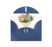 Carte de vœux WHJSHOP bleue enveloppée dans de belles impressions en papier - Papier nacré double face haut de gamme effet perlé avec boucle d'amour. Enveloppe en papier perlé