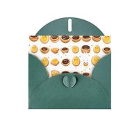 Carte de vœux WHJSHOP Desserts Desserts Desserts Imprimés Vert Foncé - Papier nacré double face haut de gamme Effet perle Love Buckle Enveloppe en papier perlé