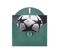 Carte de vœux WHJSHOP noir et blanc avec impression football - Papier nacré double face haut de gamme - Effet perle - Enveloppe en papier perlé - Vert foncé