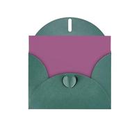 Carte de vœux WHJSHOP vert foncé avec impression rouge raisin - Papier nacré haut de gamme double face effet perle avec boucle d'amour et enveloppe en papier perlé