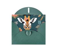 Carte de vœux WHJSHOP vert foncé avec imprimé floral - Papier nacré haut de gamme avec effet nacré double face