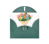 Carte de vœux WHJSHOP vert foncé enveloppée dans de magnifiques impressions en papier - Papier nacré double face haut de gamme effet perle avec boucle d'amour et enveloppe en papier perlé