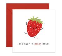 Carte de vœux « You Are the Berry B*st » - Joli jeu de mots à la fraise pour amie, sœur, maman, fille, meilleure professeur, mentor coach pour remerciement, appréciation, anniversaires - Livré avec
