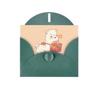 Carte de vœux YYHWHJDE Alpaga portant un panier Vert foncé 15,2 x 10,2 cm - Design tendance et unique pour diverses occasions