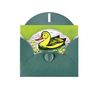 Carte de vœux YYHWHJDE Duck Flock vert foncé 15,2 x 10,2 cm avec effet nacré double face et encre respectueuse de l'environnement