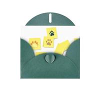 Carte de vœux YYHWHJDE vert foncé avec empreintes de pattes sur notes adhésives 15,2 x 10,2 cm - Design tendance et unique pour diverses occasions