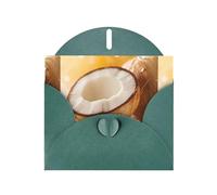 Carte de vœux YYHWHJDE Vert foncé Motif fruits de noix de coco Idéal pour la Saint-Valentin, un anniversaire de mariage et des invitations de fête