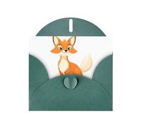 Carte de vœux YYHWHJDE vert foncé The Fox that lights up the forest Prints 15,2 x 10,2 cm - Design tendance et unique pour diverses occasions