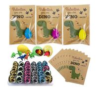 Carte D'éclosion D'œufs De Dinosaure - Paquet De 24 Jouets De Dinosaures À Couver | Oeufs Qui Éclosent Dans L'eau | Oeufs Surprise Cadeau De Fête Cadeau De Saint Valentin Enfant À Partir De 3 Ans Sac