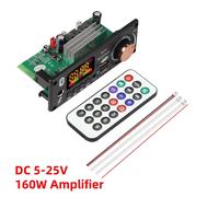 Carte décodeur MP3 Bluetooth 5.0,2x80W 160W,amplificateur,lecteur Audio 12V,bricolage,lecteur MP3,Module Radio FM pour voiture,TF,micro USB,enregistrement d'appel - Type DC 5V-25V 160W #B