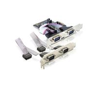 Carte DeLOCK 89178 PCIe vers 4 ports Série, débit 0.2304 Mbit/s, compatible Windows, Linux et MAC, couleur argent