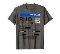 Carte d'embarquement Rhodes Billet d'avion RHO Rhodes T-Shirt