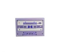 Carte d'enregistrement vocal pour la Saint-Valentin, carte de vœux enregistrable en 60 secondes avec motif cassette - pour grands-parents, maman, papa, anniversaire, fête des mères, Noël (violet)