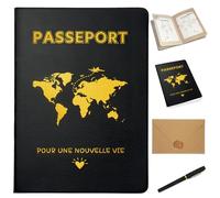 Carte Depart Collegue de Travail, Livre d'Or Retraite, Carte Retraite Cadeau Retraite, Cadeau Collegue de Travail Femme Homme, Passeport pour une Nouvelle Vie