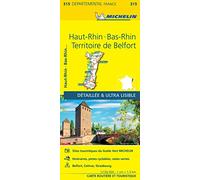 Carte Départementale Haut-Rhin, Bas-Rhin, Territoire de Belfort