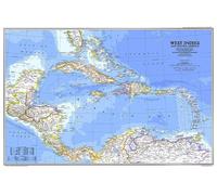 Carte des Antilles et de l'Amérique centrale 1981