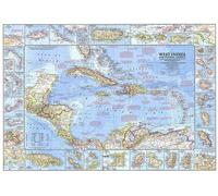 Carte des Antilles et de l'Amérique centrale de 1970