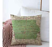 Carte des Autoroutes De L'Iowa (États-Unis) : Frontières De L'État,Atlas Urbain Américain,Cartographie. Taie d'oreiller Confortable Housse Coussin Doux Housses De Coussins pour Salon 45X45Cm