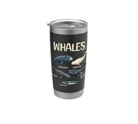 Carte des baleines - Animaux Océans Gobelet isotherme en acier inoxydable double paroi