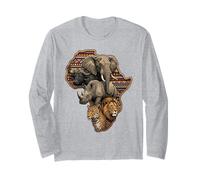 Carte des Cinq Animaux de Safari africains - Motif Tribal Manche Longue