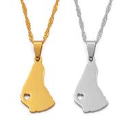 Carte Des Couleurs Du Collier Pendentif Coeur De La Barbade, Mode Avec Chaîne De Clavicule De Charme De Nom De Ville, Accessoire De Carte De Style Ethnique Couple Unisexe Chaîne De Clavicule Drape