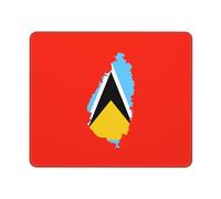 Carte des Drapeaux De Sainte-Lucie Mouse Pad Portable Tapis De Souris Gaming Durable Mousepad pour Travail Bureau Voyage 25X30Cm