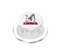 Carte des Drapeaux scandinaves - Lettrage Nordique Noir PopSockets PopGrip pour MagSafe